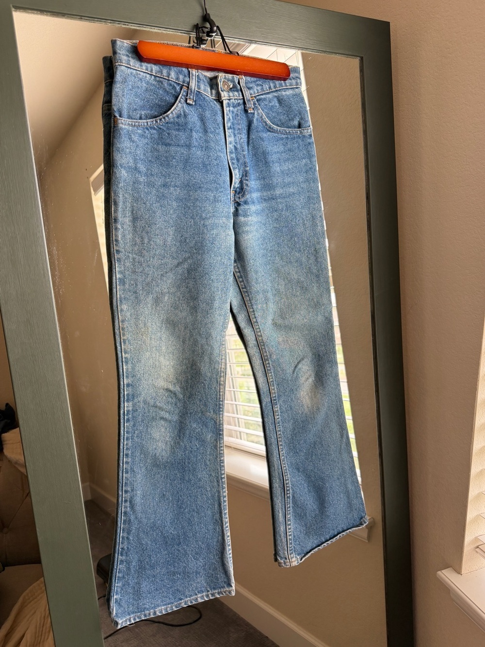VINTAGE 70s Levi’s 646 Orange Tab Bell Bottoms 28x30 Made in USA - Picture 6 of 13